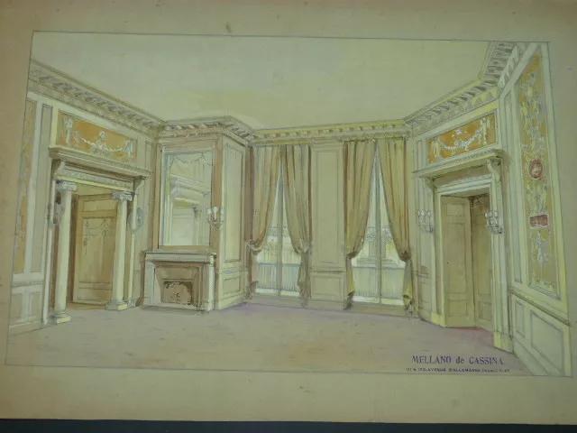 Progetto Decorazione Teatro Opera Disegno Originale Firmato Mellano Di Cassina 2