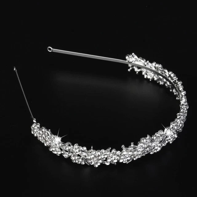 Couronne Halo Lune Cristal Argentée - Diadème Strass Princesse Pour Femmes Et Filles - Accessoire Cheveux Étincelant