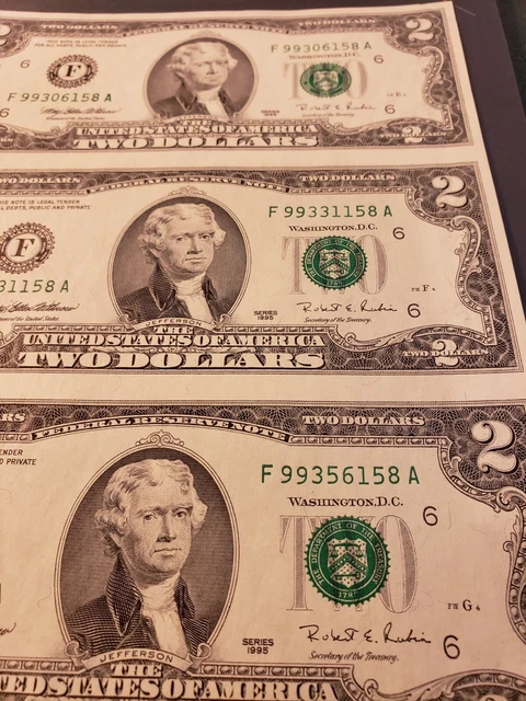 1995 $2 Atlanta Uncut Sheet Of 4
