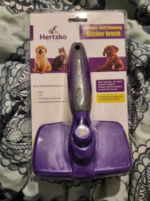 Hertzko Self Cleaning Slicker Brush Ultimate Pet Dog/Cat Groomer NEW OTHER