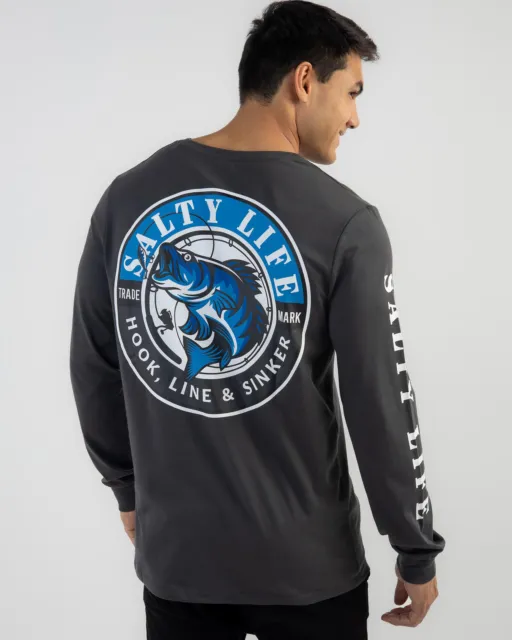 SALTY LIFE HOOKED Long Sleeve Surf T-Shirt $49.99 - PicClick AU