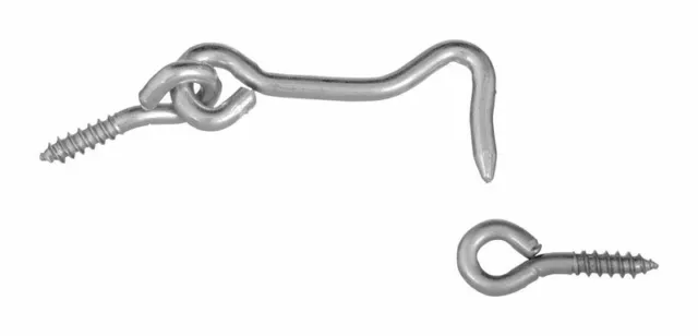 National Hardware  Zinc-Plated  Silver  Steel  2 in. L Hook and Eye  2 pk
