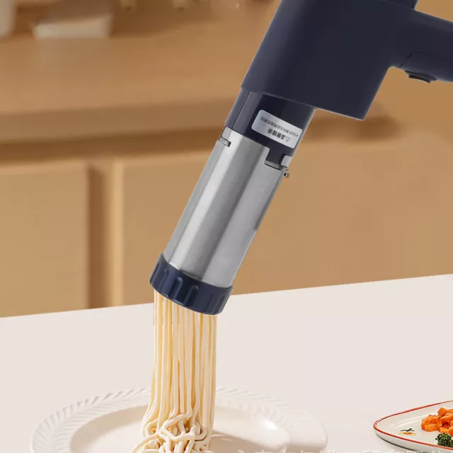 (Blue)Handheld Noodle Machine Portable Automatic Pasta Maker Electric Dough