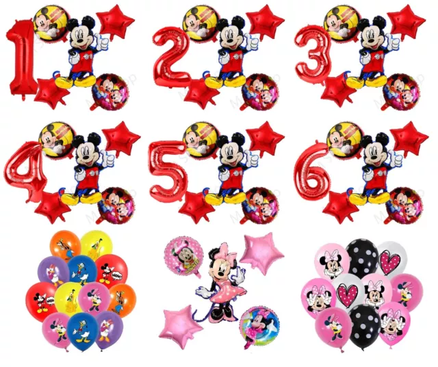 Mickey Mouse Party supplies Foil latex balloon set Kids Birthday Decoration-RED