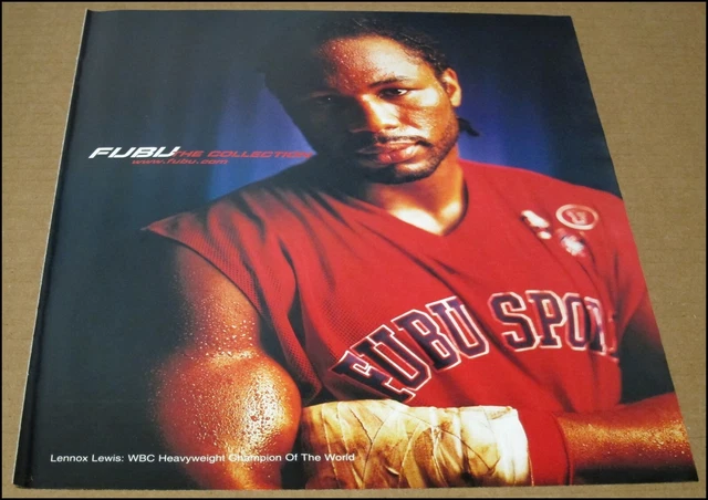 1999 LENNOX LEWIS FUBU Print Ad Advertisement Page Vintage WBC Boxing ...