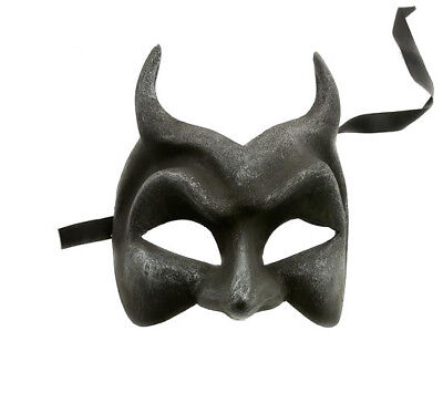 Mask from Venice Devil Diavolo Black Authentic Paper Mache Venetian 210