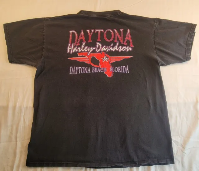 VTG Harley Davidson Bike Week Daytona Beach 1999 Motorcycle Shirt Black Mens XL
