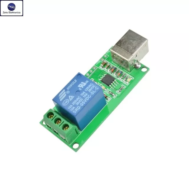 Modulo Rele' Hid A Controllo Usb 5V Dc / 220V Ac Scheda Programmabile Relay.