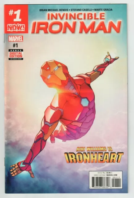 INVINCIBLE IRON MAN #1 Riri Williams Ironheart 1st Printing 2017 Marvel Comics