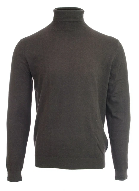 Pull col roulé fin marron homme coton cachemire Harris Wilson Athanael taille M