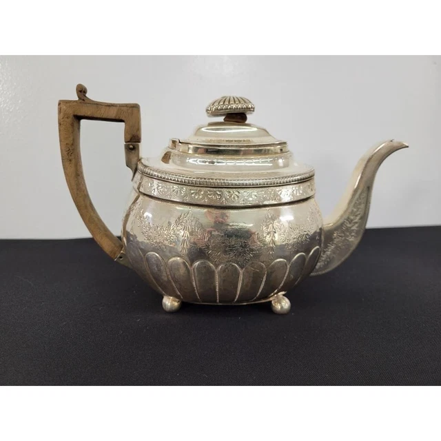 Antique Georgian Hallmarked Sterling Silver Teapot London Stamp WB 1811 - READ