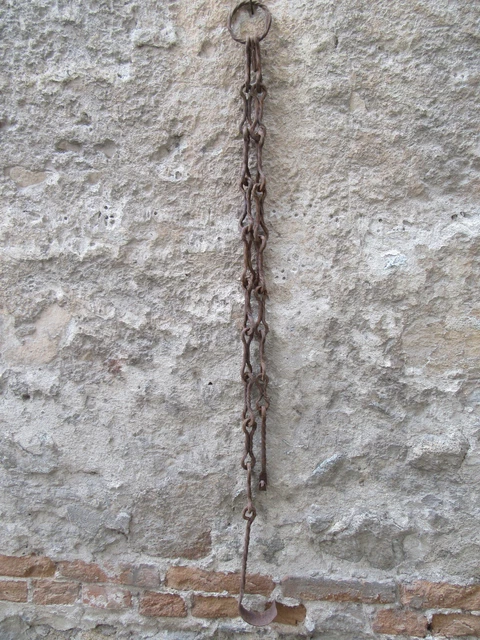 Vtg Rare 18Th C Hand Forged Chimney Cooking Chain Hearth Fireplace Trammel Hooks