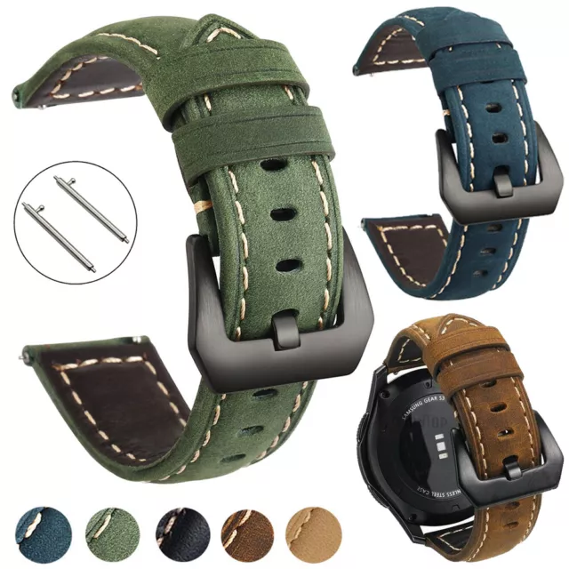 Leather Band Strap For Garmin Vivoactive 3/4/4S/Vivomove HR/Forerunner 245 645