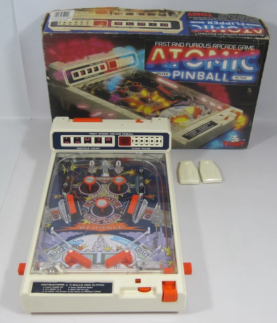 VINTAGE TOMY ATOMIC Pinball Arcade Action Battery Powered Machine w ...