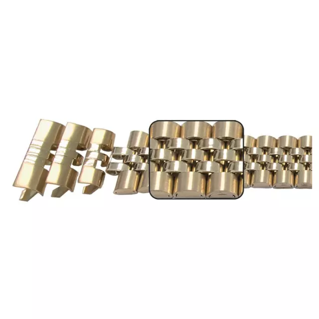 Men's Jubilee Trad Curved Ends Watch Bracelet  Gold Plate18, 20, 22mm Lug Ends