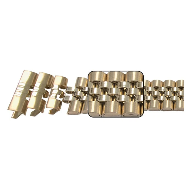 Men's Jubilee Trad Curved Ends Watch Bracelet  Gold Plate18, 20, 22mm Lug Ends