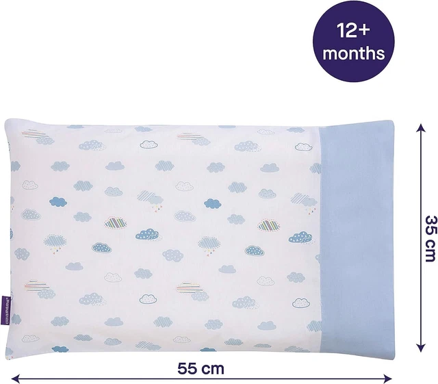 Clevamama ClevaFoam Toddler Pillow Case, Blue - NEW