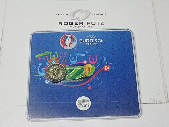 2 Euro Gedenkmünzen 2016 UEFA Fussball EM im Originalblister stempelglanz