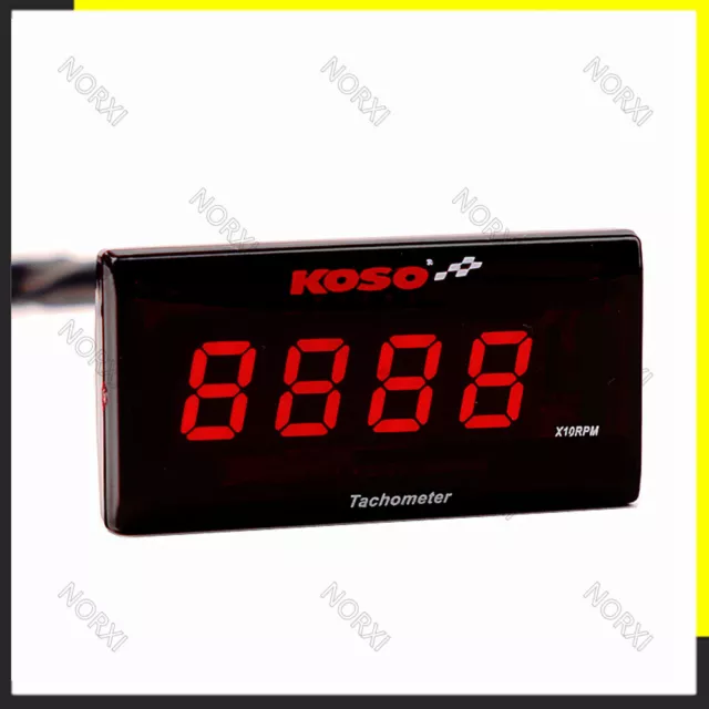 Speedometer RPM Digital Inductive Tachometer Tiny Digital Hour Tach Meter Red