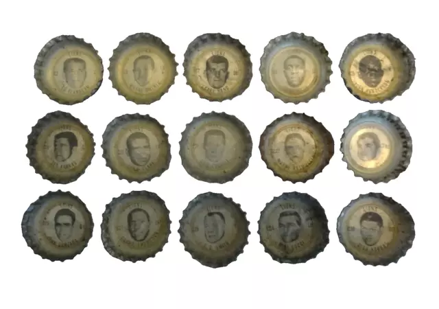 1966 Coke Sprite Fresca Orange DETROIT LIONS Bottle Caps 15 diff. ALEX KARRAS