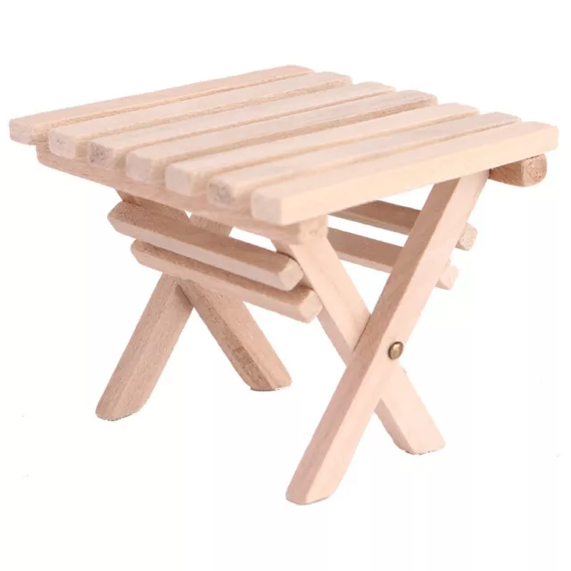 1:12 Scale Dolls House Miniatures Modern Wooden Folding Table Chair Accessories