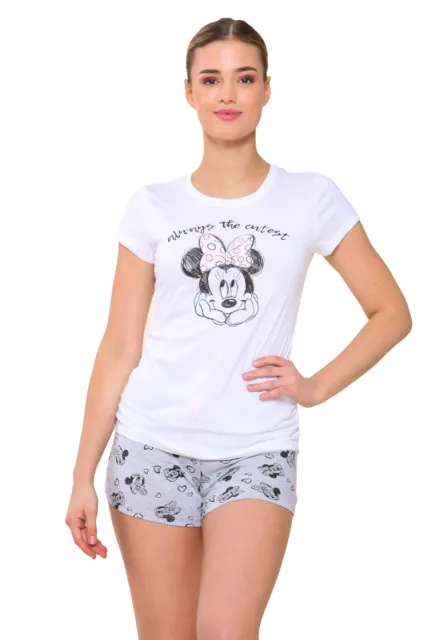 Ladies Minnie Mouse Pyjamas Set Summer Short Night Wear Loungewear Cotton PJs