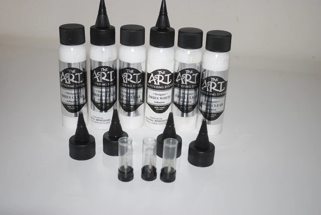 The Art Glitter System 6 botellas adhesivas de diseñador de pegamento 60 ml nuevas y sin usar