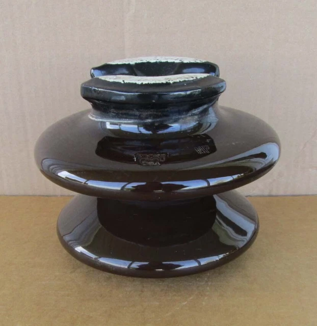 Vintage Porcelain Large Insulator Brown "Locke 1960U USA  NP"   6" HIGH