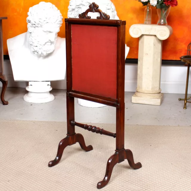 Early Victorian Fire Screen Pull Out Firescreen 19th Century Mahogany