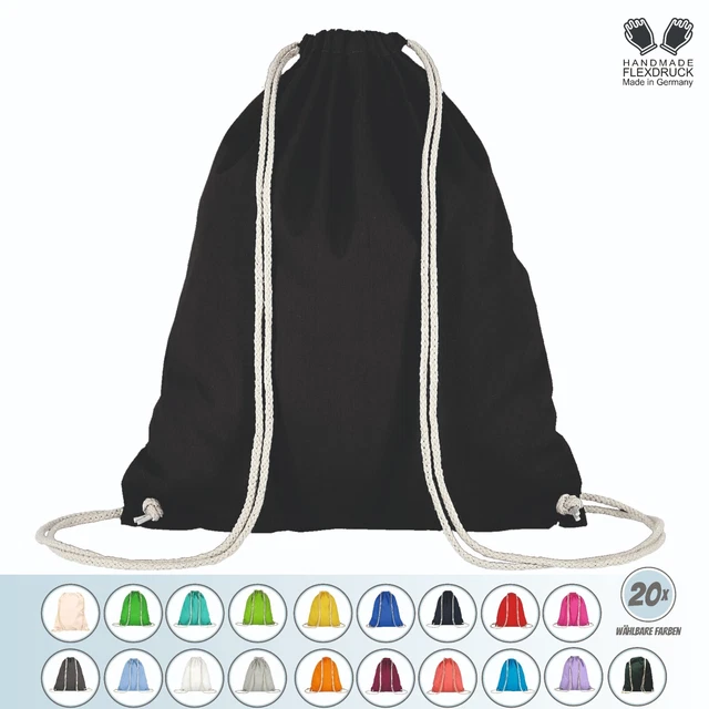 🌱 Baumwoll Turnbeutel Sportbeutel Zuziehbeutel Gym Sack Bedruckbar Jute Schule