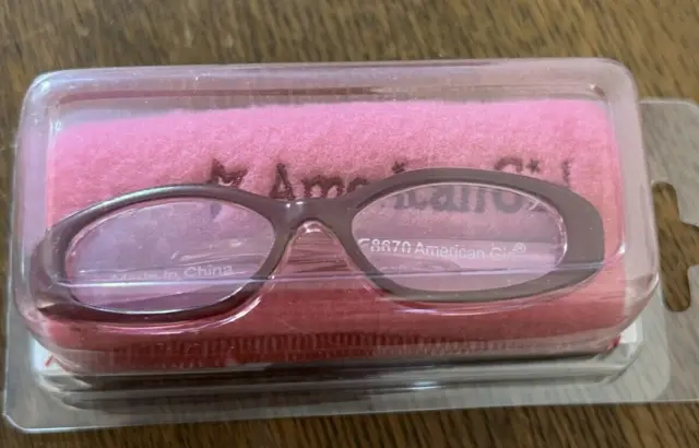 American Girl Rosy GLASSES for 18" Dolls Accessory Eye Pink Case NIP New