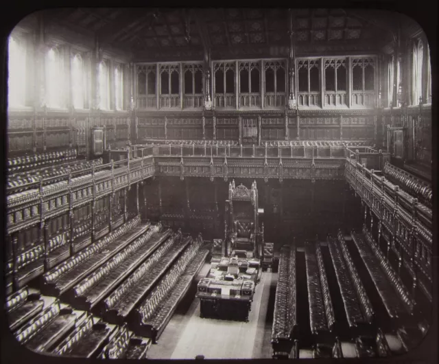 Glass Magic Lantern Slide HOUSE OF COMMONS C1890 VICTORIAN PHOTO LONDON