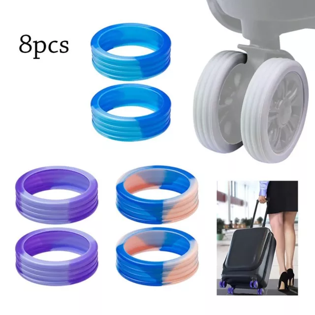 8PCS Reduce Wheel Wear Suitcases Wheel Protection Cover  Luggage Accessories