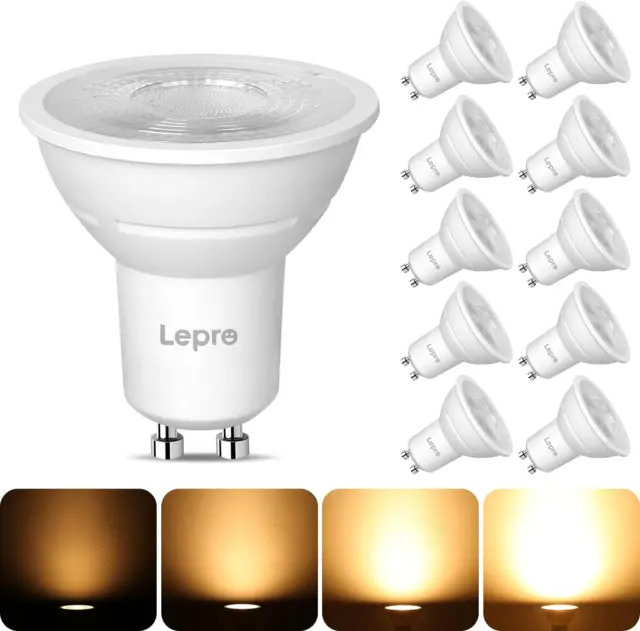 Lepro GU10 LED Glühbirnen dimmbar, warmweiß 2700K, 4,5 W 345lm, 50 W Halogenlampe von