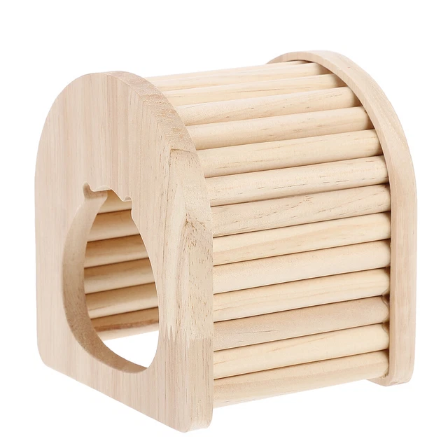 1pc Holz Hamster Hideout Holz Hamster Hütte Komfortable Pet Hideaway 2