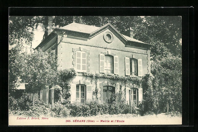 CPA Sérans, Mairie et l´Ecole