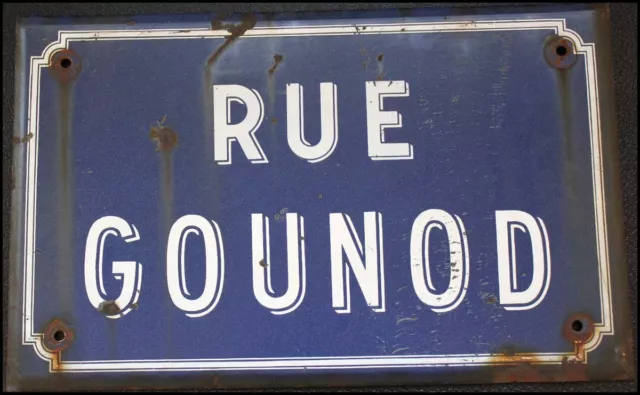 GOUNOD (Composer): Original Vintage "Rue Gounod" French Street Sign!