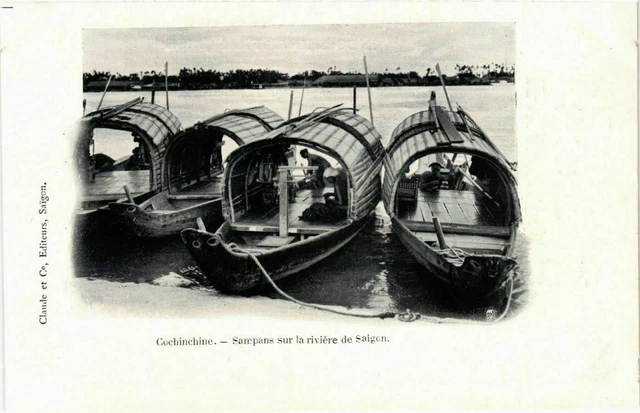 CPA AK Cochinchine Sampans sur la riviere de Saigon VIETNAM-INDOCHINA (840815)