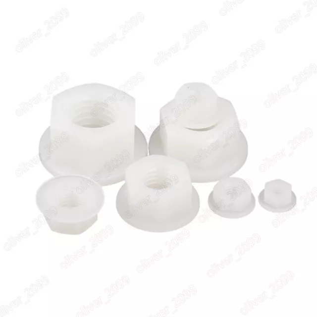 Black White Nylon Plastic Hexagon Nuts With Flange M3 M4 M5 M6 M8 M10 M12 3