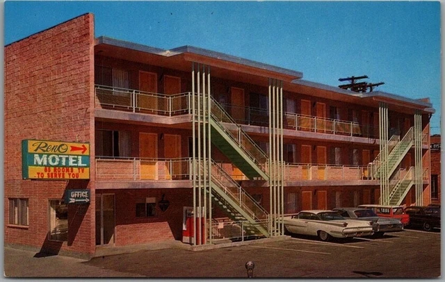 RENO, Nevada Postcard RENO MOTEL 301 N. Sierra Street c1960s Chrome / Unused