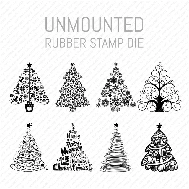 Weihnachtsbaum - große unmontierte Gummistempelform - Kartenherstellung