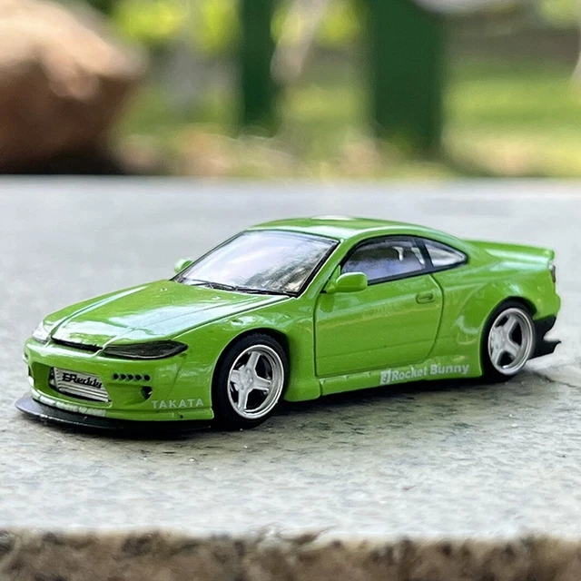 MINIGT 1/64 Nissan Silvia S15 Rocket Bunny Green Diecast Car Model Toy Gift