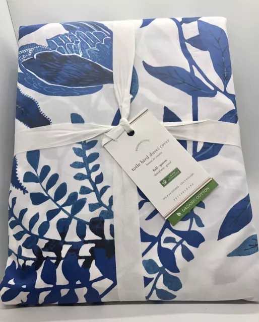 NEW Pottery Barn French Toile De Jouy Birds Tropical Blue Duvet Cover Full/Queen NEW Pottery Barn French Toile De Jouy Birds Tropical Blue Duvet Cover Full/Queen