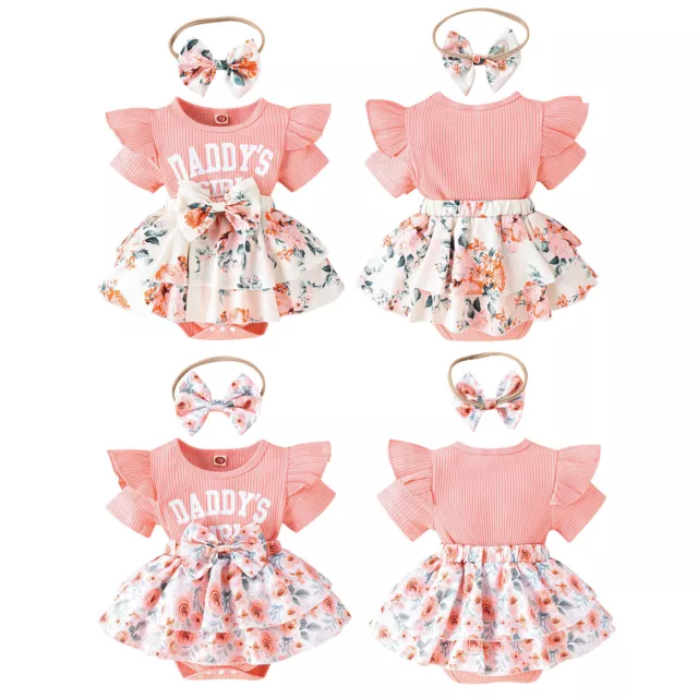 Baby Girls One-piece Outfit Romper Dress Tutu Bodysuit Newborn Princess Daily