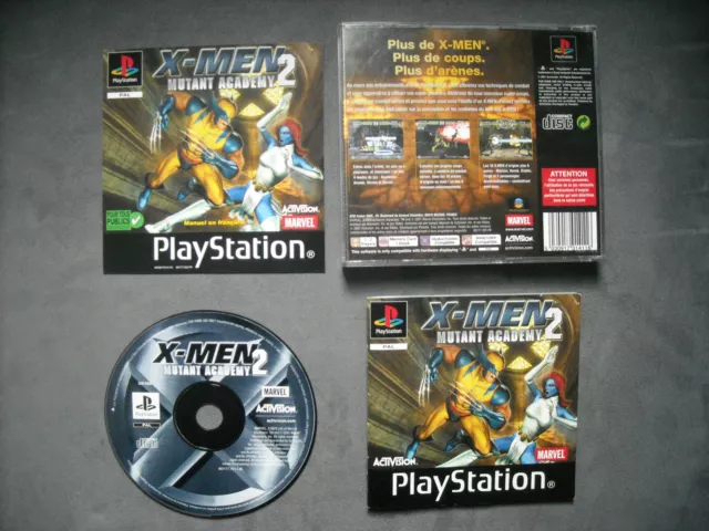 X-MEN 2 MUTANT ACADEMY JEU Sony PLAYSTATION PS1 PS2 Marvel COMPLET boîtier cassé