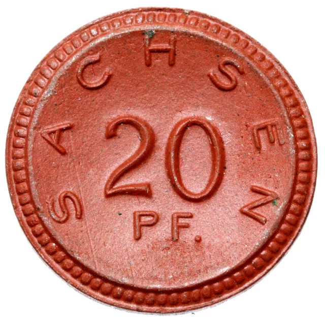 Freistaat Sachsen - Münze - 20 Pfennig 1921 - Meissen - braunes Porzellan