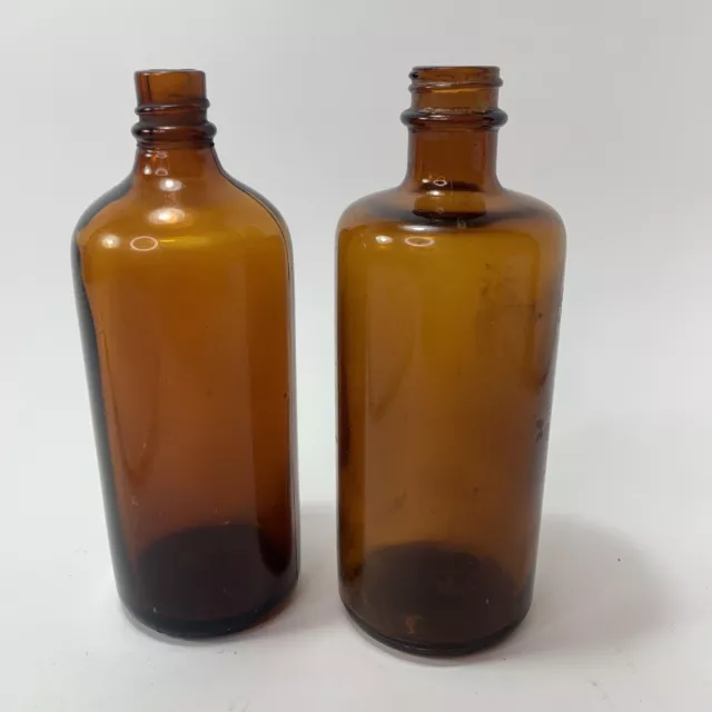 Vintage Whiteall Tatum Apothecary Brown Glass Medical Bottle 1940's Plus Extra