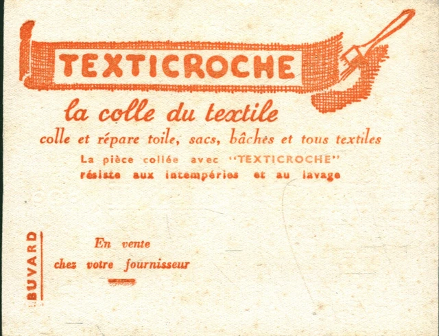 Buvard vintage Texticroche la colle du textile