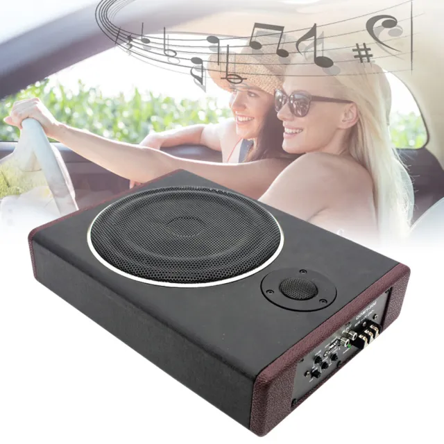 Subwoofer auto sottosedile 8"" 600 W bassbox attivo ultrasottile compatto Car Audio DE