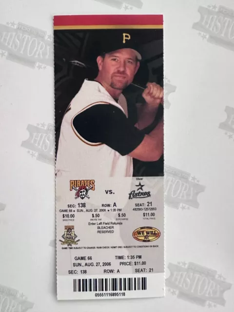 2006 Houston Astros at Pittsburgh Pirates Ticket 8/27/06 Berkman Home Run